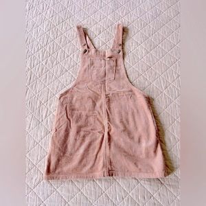 Shell Pink Corduroy Overall Dress